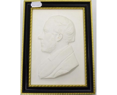 A relief moulded portrait plaque John Bowes 