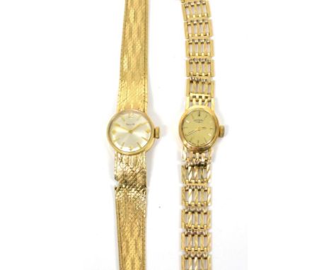 Two lady's 9 carat gold wristwatches, signed Rotary and Talis