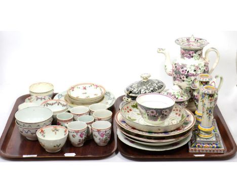 A group of 18th and 19th century tea bowls, saucers, plates and tea wares (qty)  