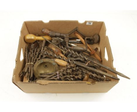 A box of brace bits and other tools G 