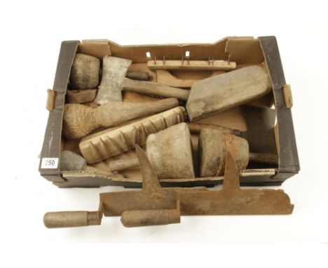 A quantity of stonemasons tools etc 