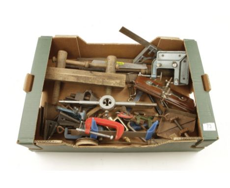 A quantity of cramps etc and other tools 