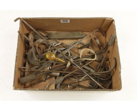 A quantity of sand moulders tools and boat rowlock's and small pullies G 