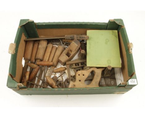 A set of six MOSELEY mortice chisels and other tools G- 