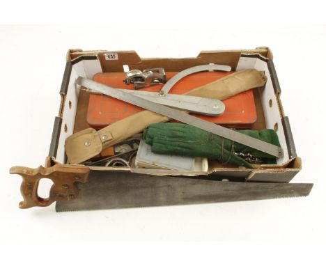 A STANLEY R100 takedown square, a RECORD bullnose plane and other tools G 