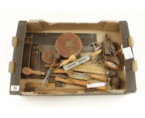 Five rosewood try squares and other tools G