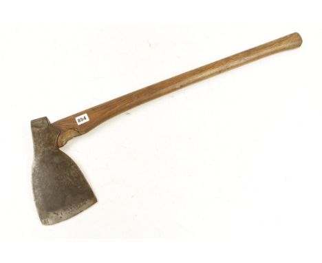 An English felling axe with 4 touch marks and 5" edge G+