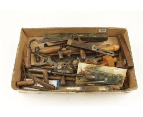 Six small hammers, a floorboard saw and other tools G 