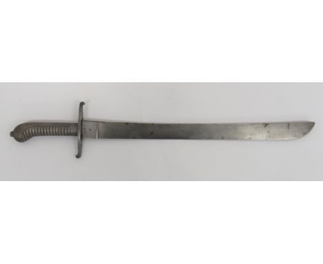 Imperial German M1829 Fachinenemesser Short Sword 18 1/2 inch, single edged, rounded point blade. Forte stamped 5762. Steel c