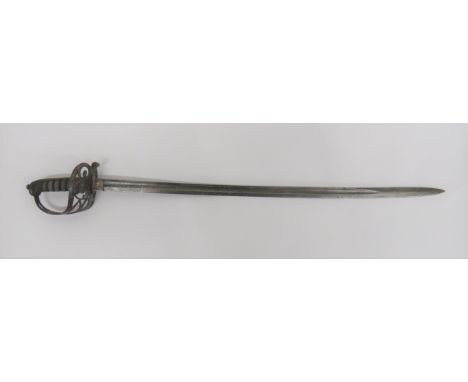 Victorian Light Infantry Officer's Sword by Wilkinson 32 inch, single edged blade with large fuller. Etched floral panels, cr