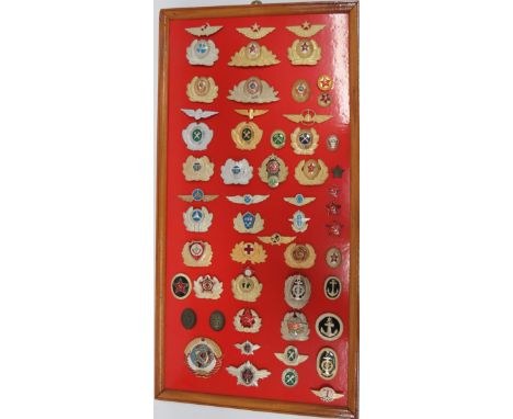 Good Selection of Russian Badges and Shields including anodised Navy ... Anodised Air Force ... Anodised Transport ... Anodis