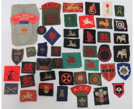 Selection of Formation Badges Including ACF including embroidery Glamorganshire ACF ... Embroidery South Wales District ... P