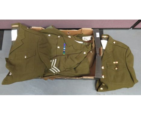 Five Various Modern Scottish Doublets khaki, single breasted, doublet front tunics. Patch chest pockets and lower hidden pock