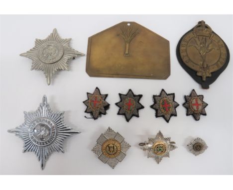 Small Selection of Guards Badgesconsisting silvered, gilt and enamel Irish Guards ... Silvered, gilt and enamel Scots Guards/