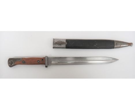 Imperial German Seitengewehr M1884/98 1st Model Bayonet 10 inch, single edged blade. Fuller running through the point. Forte 