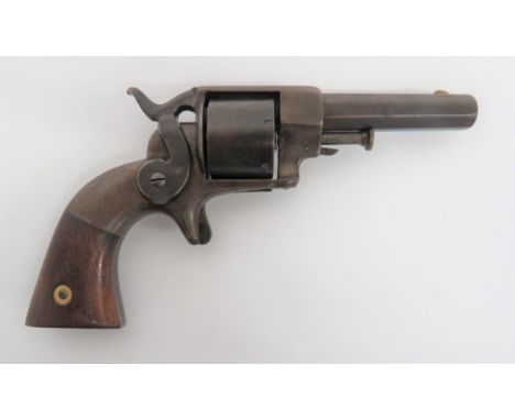 Allen &amp; Wheelock Side Hammer Rimfire Revolver obsolete calibre. .32 RF, 3 inch, octagonal blued barrel. Brass blade sight