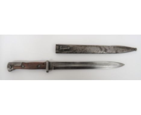 Imperial German Seitengewehr M1884/98 1st Model Bayonet 10 inch, single edged blade with wide fullers running through the poi