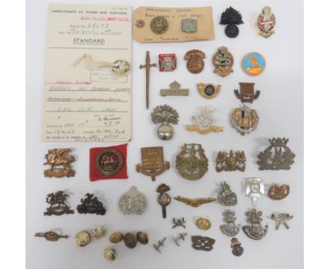 Selection of Various Badges Including OTCincluding brass Taunton School OTC ... Silvered Newport Market School ... Brass The 