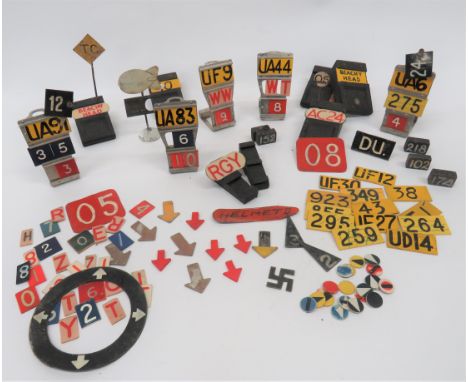 Good Selection of Aircraft Plotting Markers including 5 x alloy plotting stands ... 7 x wooden plotting stands ... Various nu