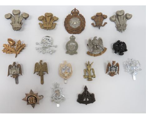 Small Selection of Cavalry and Yeomanry Badgesincluding silvered, gilt and enamel Royal Dragoon Guards by Firmin ... Bi-metal