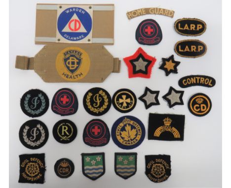 Selection of Civil Defence Breast and Qualification Badgesincluding printed KC CDR ... Embroidery KC C.D. ... Embroidery KC C