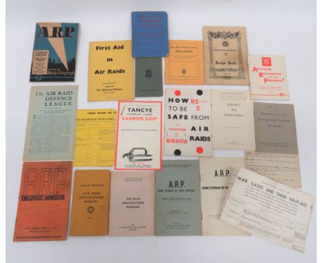 Good Selection of WW2 Home Front Paperwork including Canadian ARP First Aid book ... Todmorden Nursing Division 1944 recipe b