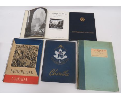 Small Selection of Various Books Of WW2 Vintage consisting Canada's War In The Air 1943 by L Roberts ... Chinthe RCAF 435 Squ