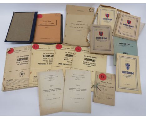 Good Selection of 21st Army Group Documents and Maps including 9 x Intelligence Reviews for 1945 ... Who's Who In Germany and