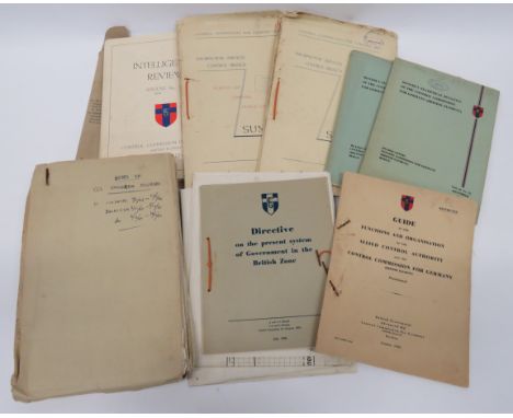 Good Selection of Control Commission Germany Documents including Intelligence reports for Aug 1946, Sept, Oct, Dec Jan 1947, 