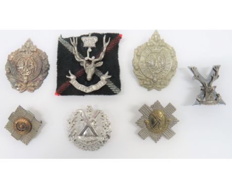 Small Selection of Scottish Officer Pattern Badges consisting silvered, gilt and enamel Royal Scots. Rear with maker Wm Ander