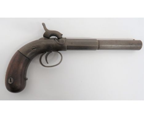 Allen &amp; Thurber Percussion Pistol 36 cal, 5 inch, rifled, part octagonal barrel. Rear flats marked Allen &amp; Thurber Wo