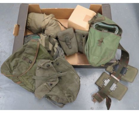 Selection of Various Military Equipment consisting Argentinian, nylon webbing belt, complete with four various nylon pouches.