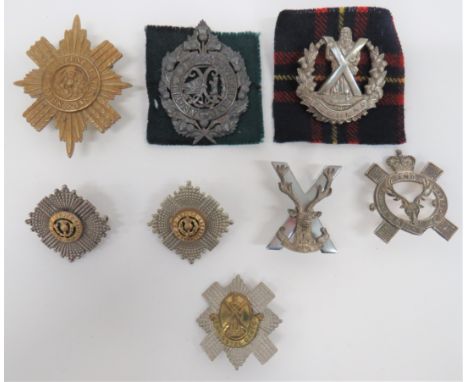 Small Selection of Various Scottish Badges Including Officer consisting silvered A &amp; SH ... Silvered Cameron Highlanders,