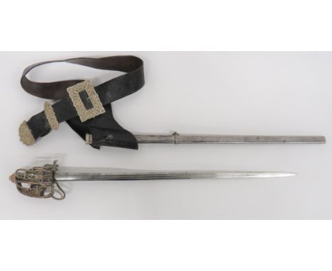 Fine Early 19th Century Scottish Boys Broadsword half size example of an 1831 pattern, Officer's sword. 23 1/4 inch, double e