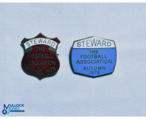 1978 Spring Autum The Football Association Steward FA Enamel Badges, both pin backed (2)