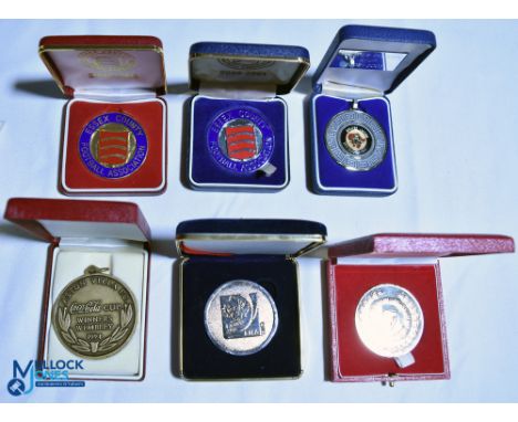 Six assorted Medals and Medallions all in box - Essex County FA 2003/04 Woman's Challenge Cup Winners, Essex County FA 2000/0