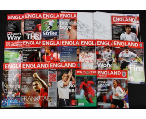 Collection of England international home match programmes to include 2003 Denmark; 2004 Japan/Iceland (summer tournament) and