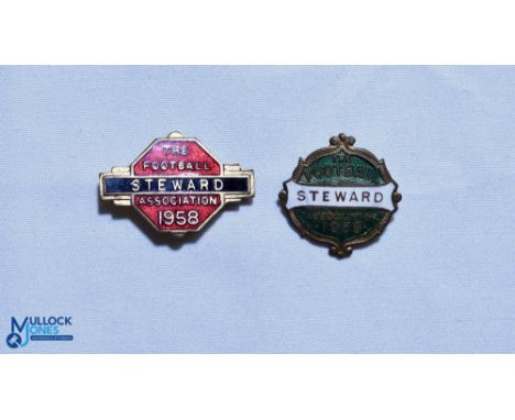 1958 + 1959 The Football Association Steward FA Enamel Badges, both pin backed (2)