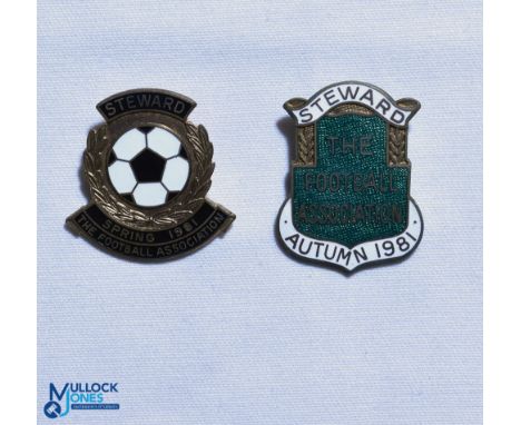 1981 Spring Autum The Football Association Steward FA Enamel Badges, both pin backed (2)