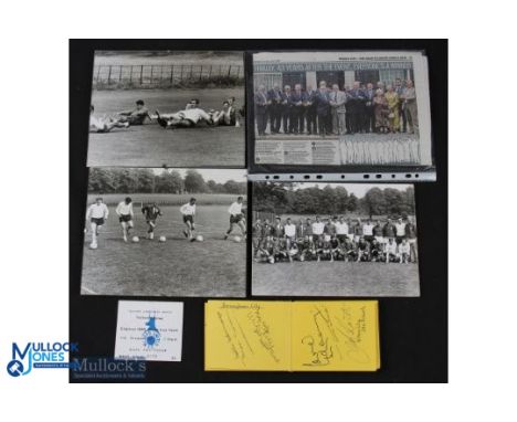 1966 England football team in World Cup training at Lilleshall, Shropshire; framed, glazed 10" x 8" b&amp;w photos of players