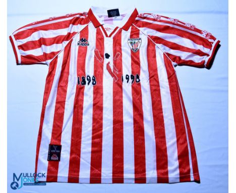 1898-1998 Athletic Club Bilbao FC Home football shirt - Kappa. Size L, short sleeves