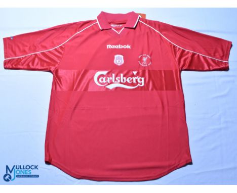 2001 Liverpool UEFA Cup Final Commemorative Football Shirt made by Reebok, short sleeve-size 42-44, as new with tags  