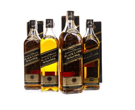 JOHNNIE WALKER BLACK LABEL 12 YEARS OLD - ONE LITRE Blended Scotch Whisky One litre, 40% volume, in carton. JOHNNIE WALKER BL