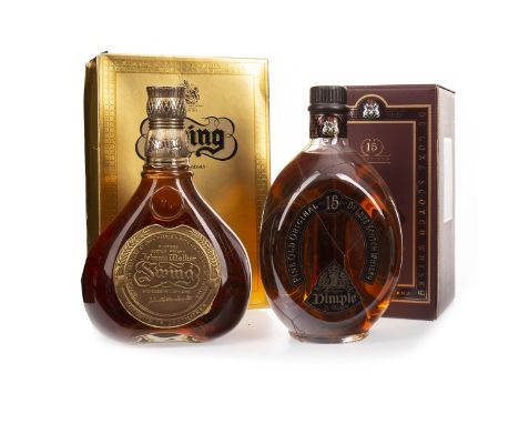 DIMPLE 15 YEARS OLD - ONE LITRE Blended Scoch Whisky One litre, 43% volume, in carton. JOHNNIE WALKER SWING Blended Scotch Wh