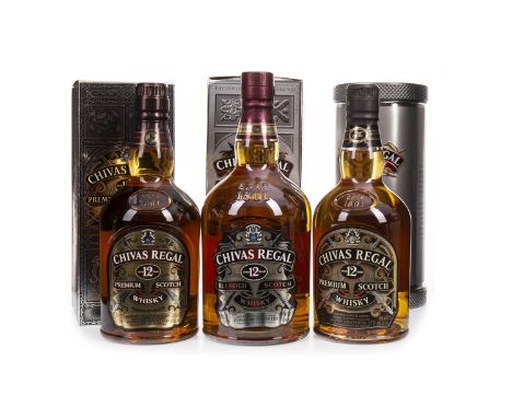 CHIVAS REGAL 12 YEARS OLD - ONE LITRE Blended Scotch Whisky One litre, 40% volume, in carton. CHIVAS REGAL 12 YEARS OLD (2) B