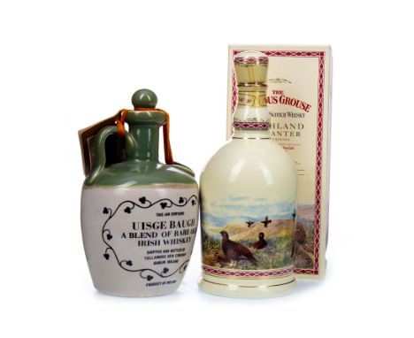 FAMOUS GROUSE HIGHLAND DECANTER Blended Scotch Whisky 70cl, 40% volume, in carton. TULLAMORE DEW Blended Irish Whiskey No cap