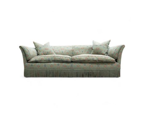 Howard & Son's Ltd. - 'Chaplin' early 20th century hardwood-framed two-seat sofa, upholstered in floral pattern fabric decora