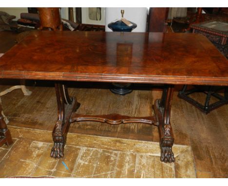 A set of four late 19th century French carved walnut fauteuil in the transitional style, the cresting rails relief carved wit
