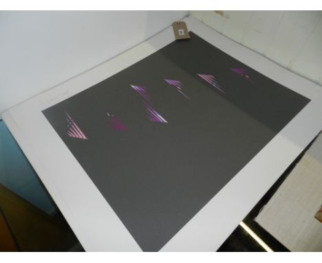 Tess Jaray, (b. 1937) A series of four limited edition poloychromatic lithographs, abstract light studies, signed in pencil t