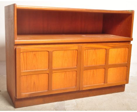 Nathan - British Modern Design - A retro vintage mid 20th century teak sideboard credenza having a pigeon hole recess above a